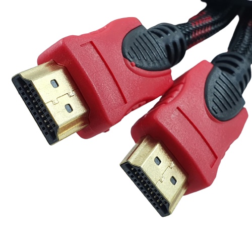 Kabel HDMI 5M Cable HDMI to HDMI Jaring Merah Hitam HDTV 5 Meter