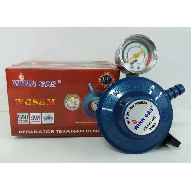 Regulator Winn Gas Plus Ampere / Amper Meteran Gas W 688 M Kemasan Dus Coklat