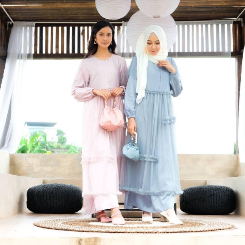 YURA DRESS / DRESS LEBARAN / DRESS TULLE / DRESS MEWAH / BUSUI FRIENDLY