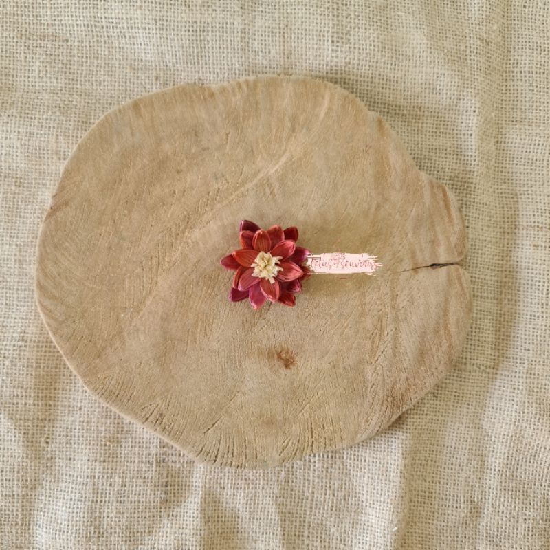 Bunga klobot teratai | Bunga klobot jagung | Bunga artificial | Bunga klobot | Bunga mahar-Kecil coklat-orange