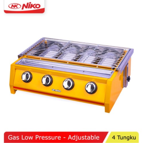 Niko Kompor Grill BBQ Panggangan Sosis Gas 4 Tungku NK-GR4 Bebakaran