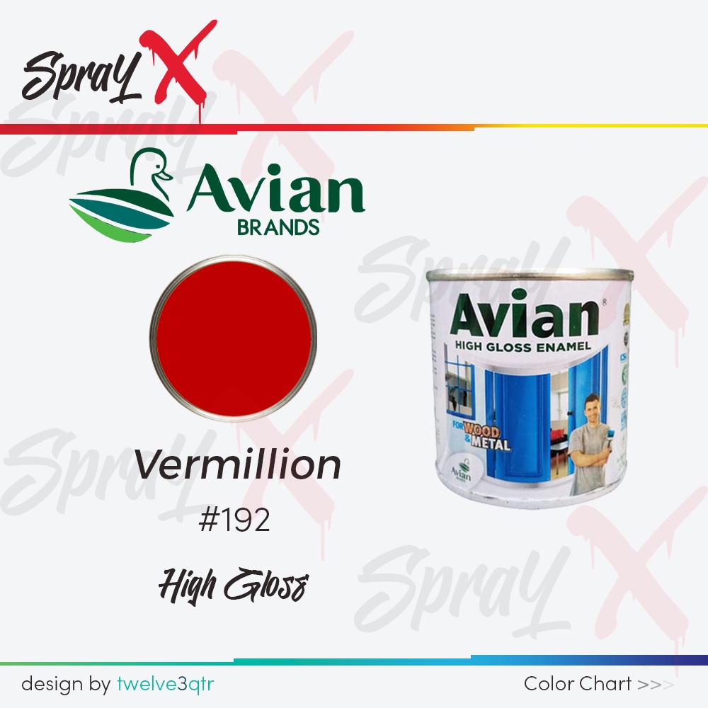 AVIAN CAT MINYAK VERMILLION 192 / MERAH #192 100CC - CAT KAYU DAN BESI