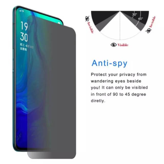 OPPO F11 PRO Tempered Glass Anti Spy Full Screen-TG Anti Gores Spy OPPO F11Pro  Privacy Premium