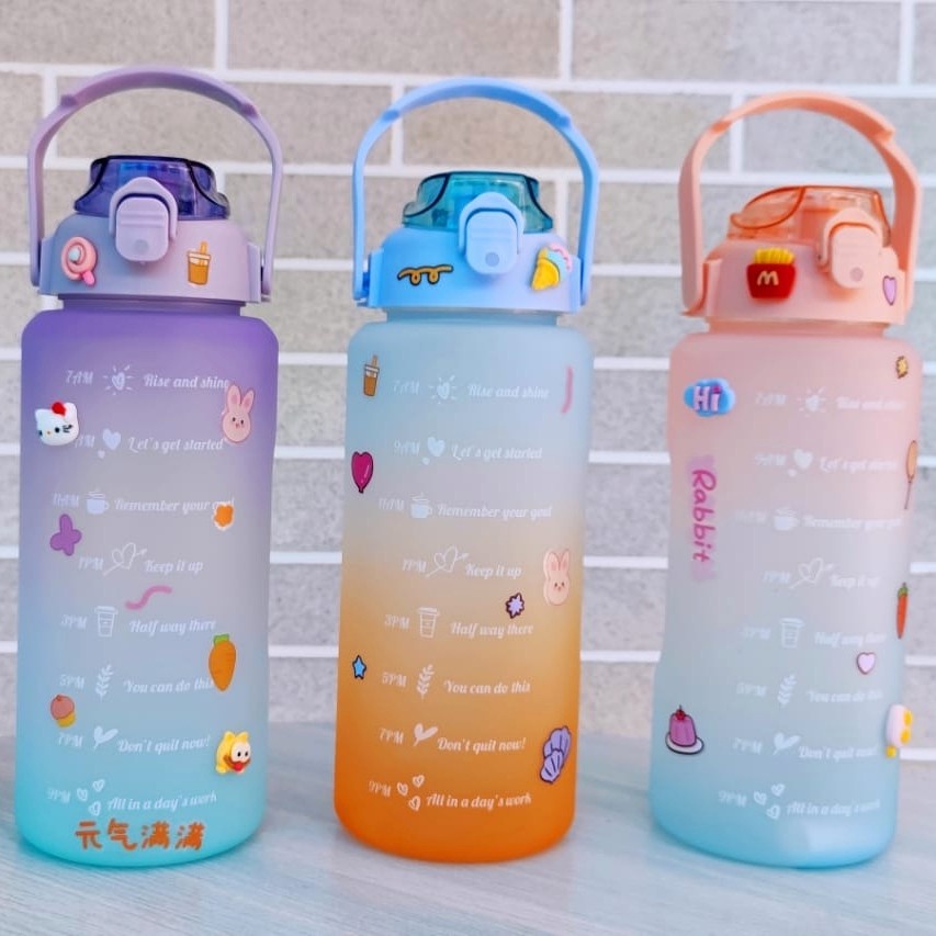 𝘈𝘉𝘎✰ Botol Minum Motivasi 2 liter Gradasi / Botol QuiFit / Botol Tritan 2L 1065