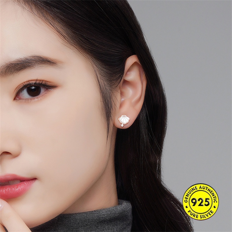 Anting Tusuk Sterling Silver 925 Desain Bintang Laut Hias Mutiara Untuk Wanita