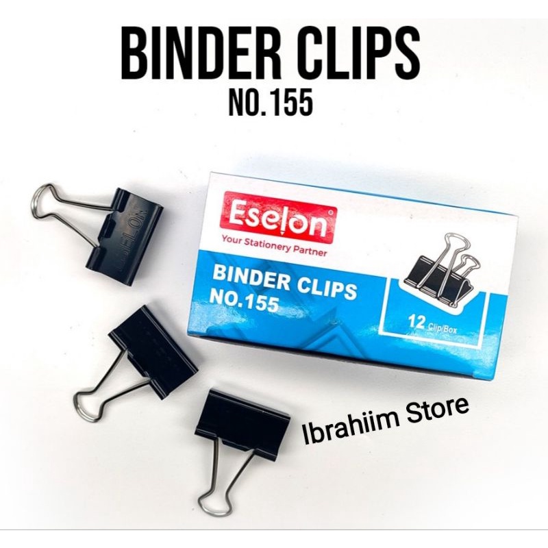 (12pcs) Binder Clips Besar No 155 Murah / 1 box Double Clip / Penjepit kertas Eselon 155