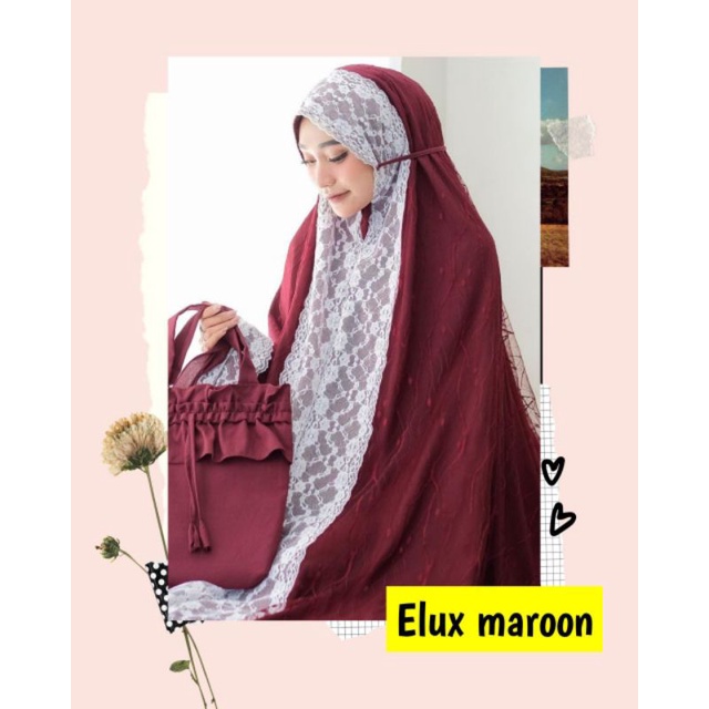 READY STOCK MUKENA ELUX(EIFEL LUXURY) ORIGINAL DALANOVA/MUKENA MEWAH HARGA RAMAH/MUKENA PUTIH/MUKENA