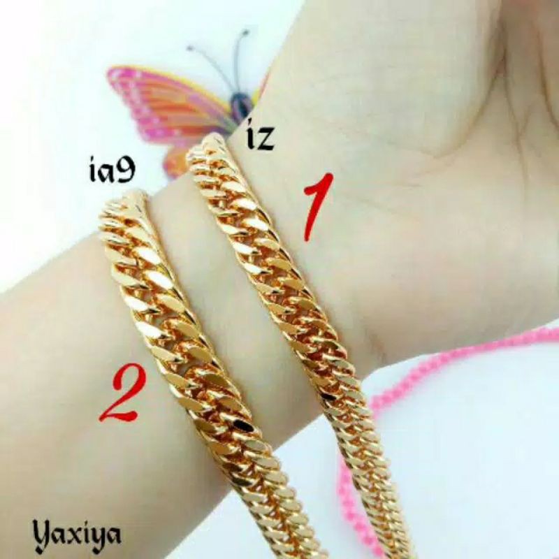 GELANG TITANIUM ANTI KARAT LAPIS EMAS 18K