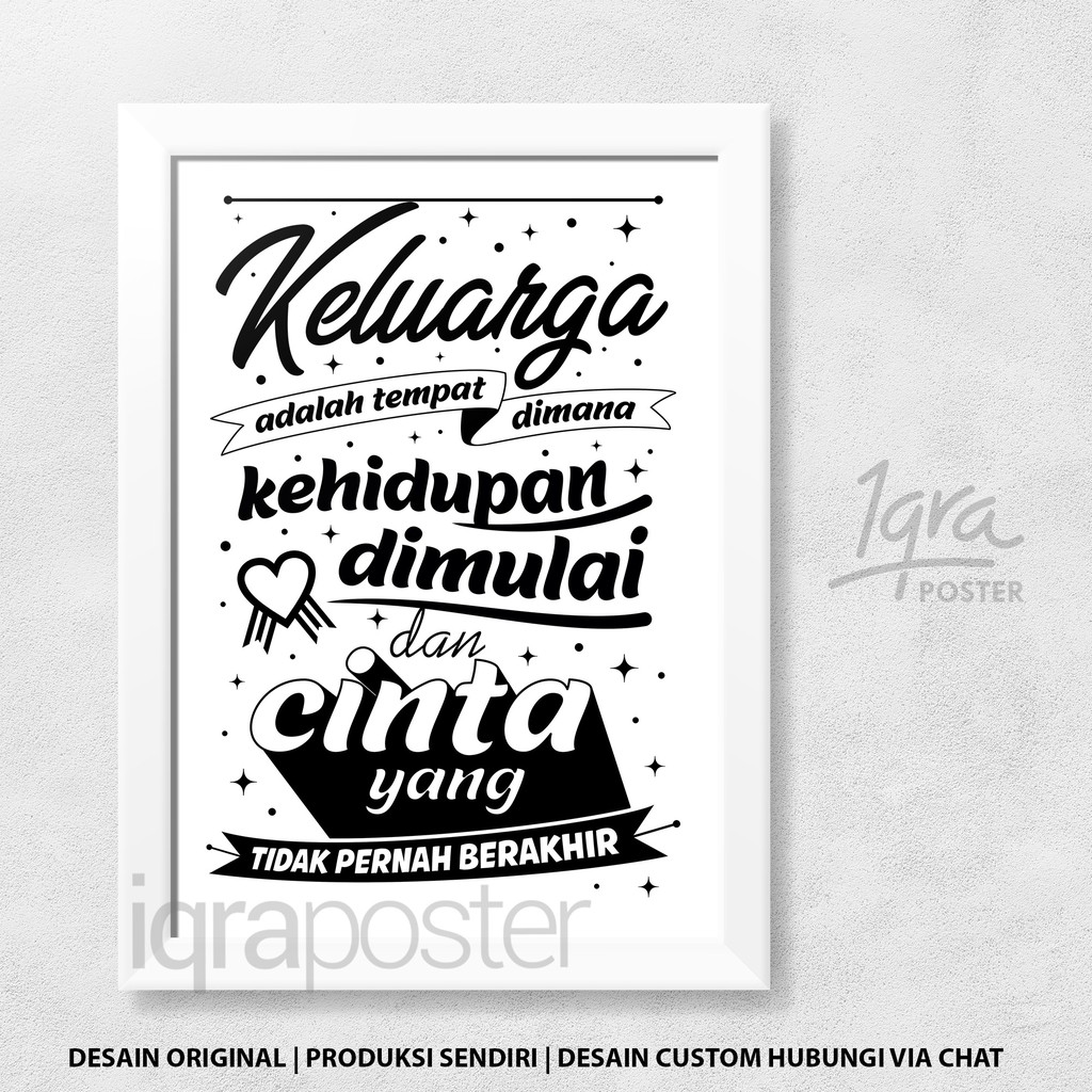 Hiasan Dinding Poster Motivasi Keluarga Bingkai Pigura A4 Keluarga Adalah Tempat Dimana Shopee Indonesia