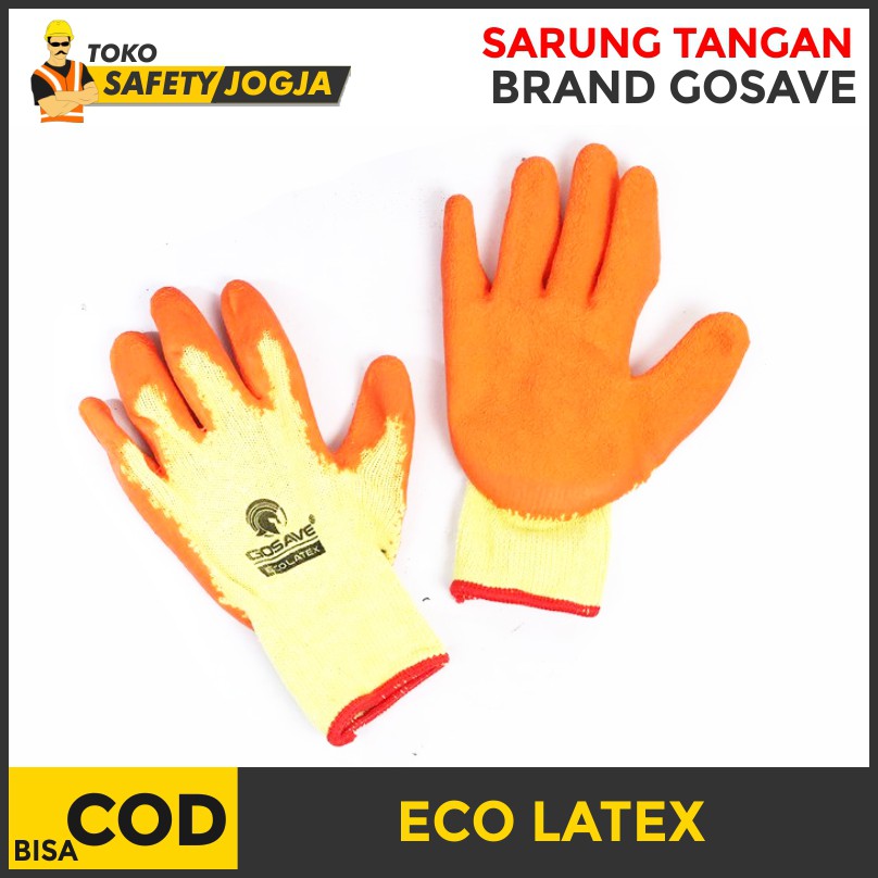 Sarung Tangan Kombinasi Katun Karet Eco Latex Grip Anti Slip GOSAVE