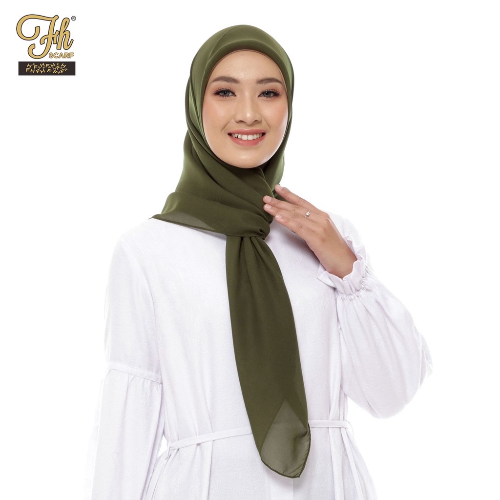 Hijab Segi Empat Bella Square Fine Potton 110 x 110 Jahit Neci Premium