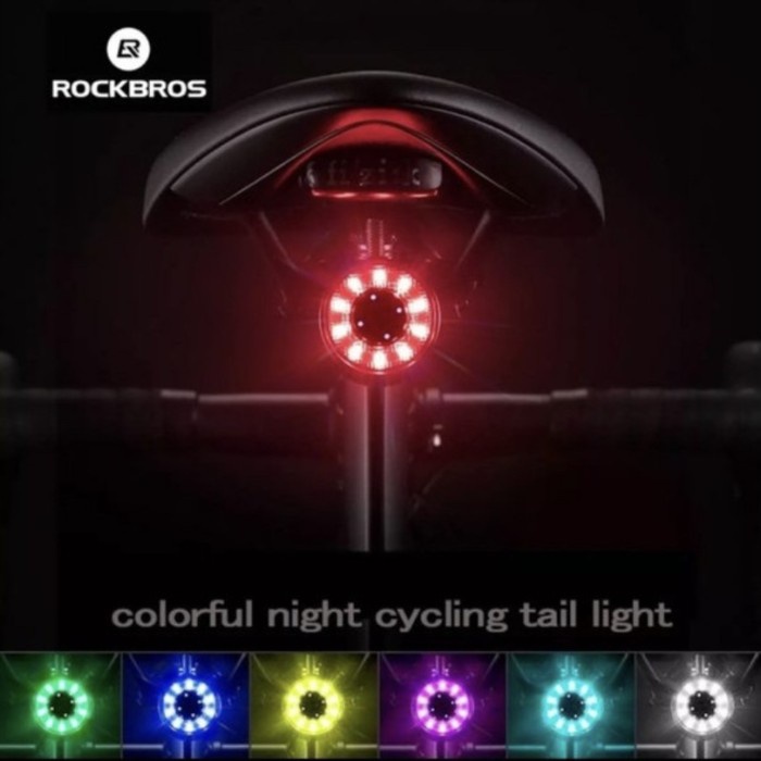 ROCKBROS Lampu Sepeda Q1 Samurai waterproof 6 warna Rechargeable