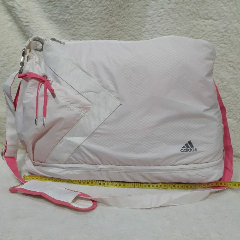 Tas Olahraga Second / Preloved / ADIDAS Putih Pink Duffle bag / Tas Minggat Bekas