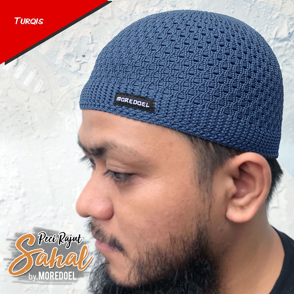 MOREDOEL - Kopiah Peci Sholat Peci Rajut Sahal Elastis dan Nyaman dipakai Cocok untuk Souvenir Tahlilan dan Syukuran