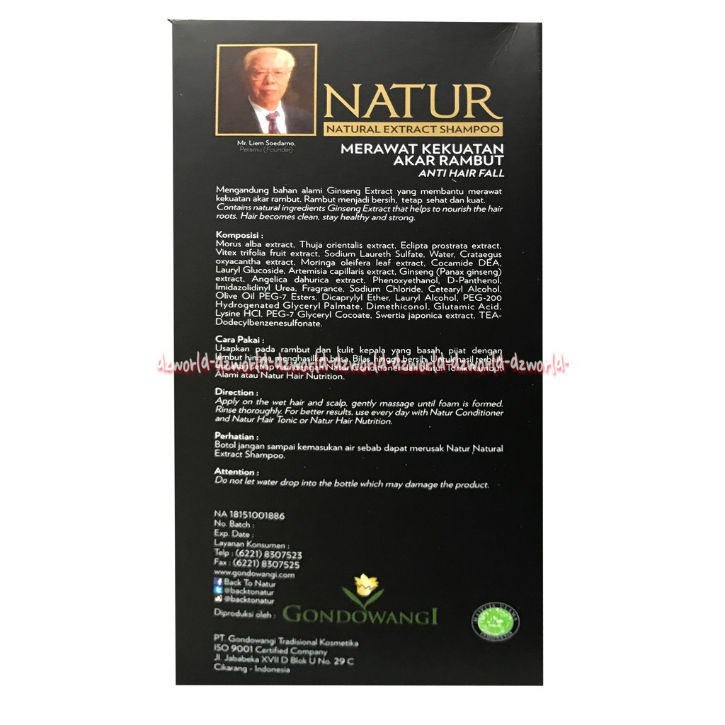 Natur Natural Extract Ginseng Shampoo Shampo Untuk Merawat Akar Rambut 140ml