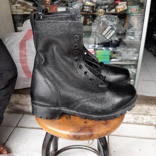 Sepatu Pdl Jatah Polisi / Sepatu Kulit Jeruk Original Polri