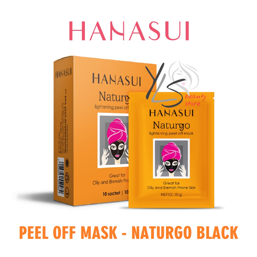 HANASUI NATURGO BLACK PEEL OFF MASK SACHET - TERDAFTAR BPOM - MASKER WAJAH HANASUI PEEL OFF - MASKER MUKA