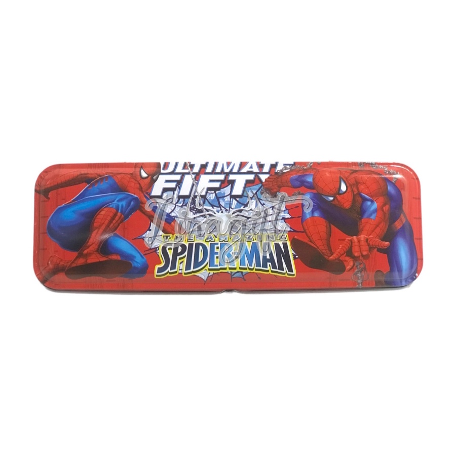 TEMPAT PENSIL KOTAK PENSIL KALENG PENCIL CASE 2 TINGKAT DINO MICKEY MINNIE PRINCESS SPIDERMAN FROZEN AVENGERS ANIMAL BARE BEARS BT2I BLUE PINK GREEN PURPLE