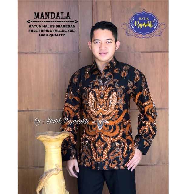 Batik Pria MANDALA FULL FURING Katun Cabut Halus Sragenan Size M-XXL Asli Solo