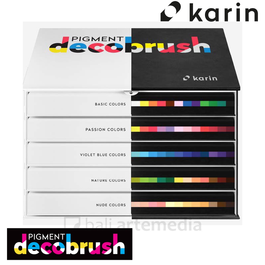 Karin PIGMENT Decobrush PROFESSIONAL Set 60 pcs (Basic, Passion, Violet- Blue, Nature &amp; Nude)