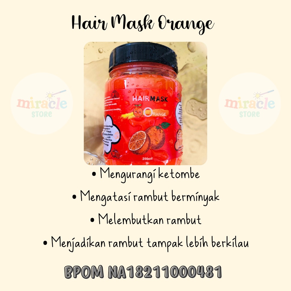 [BPOM]HAIR MASK|CONDITIONER|HAIR MIST|MASKER RAMBUT CREAMBATH PERAWATAN ALA SALON ANTI RAMBUT RONTOK MAKARIZO HAIR MASK ACL ZBEAUTYCARE HAIR MASK MURAH CREAMBATH MURAH PERAWATAN RAMBUT RONTOK RUSAK KERING KETOMBE TREATMENT RAMBUT MURAH VITAMIN RAMBUT-HAIR MASK ORANGE