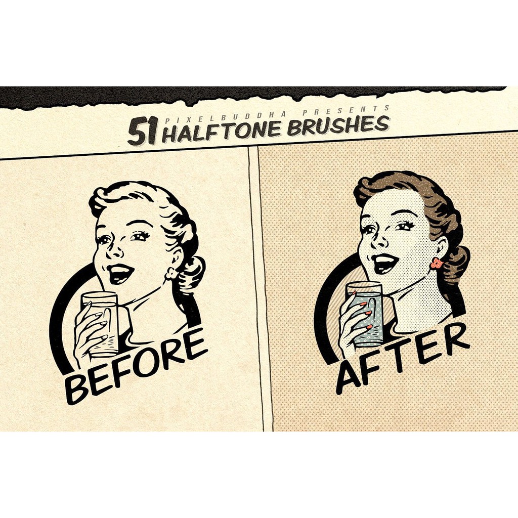 Procreate Brush - Vintage Comic 51 Halftones