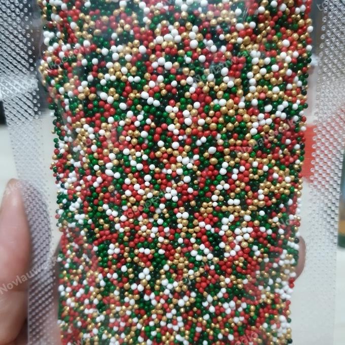 

sprinkle trimit sugar pearl 4 warna christmas hiasan kue/cupcake xmas