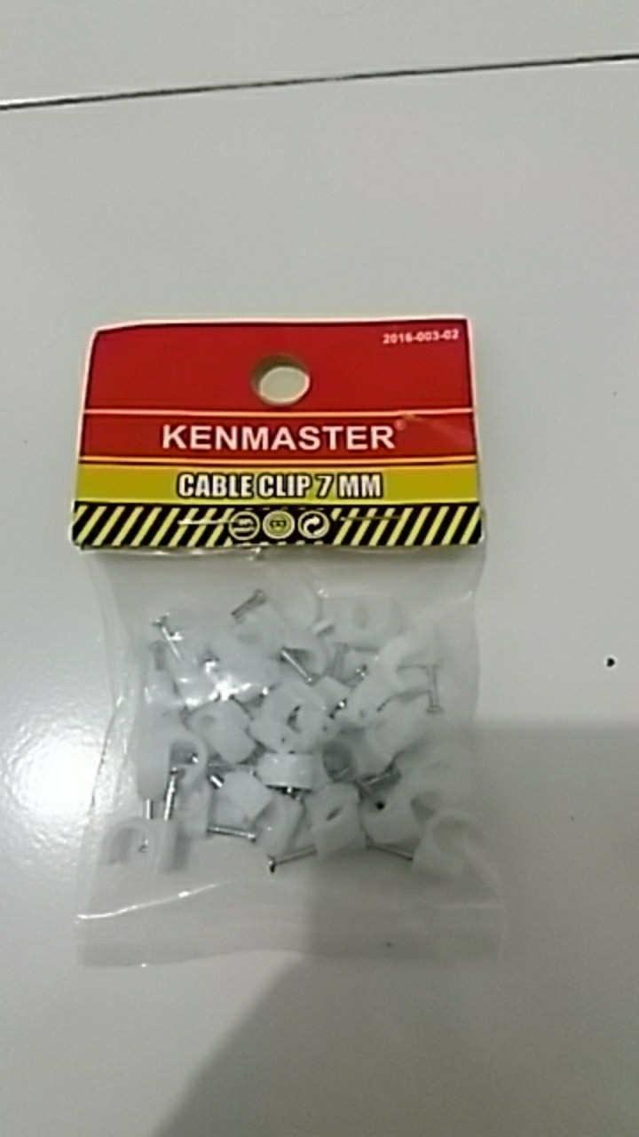 Kenmaster Cable Clip 7mm Isi 35 Pcs - Klem Kabel Paku Klem Nail Claim