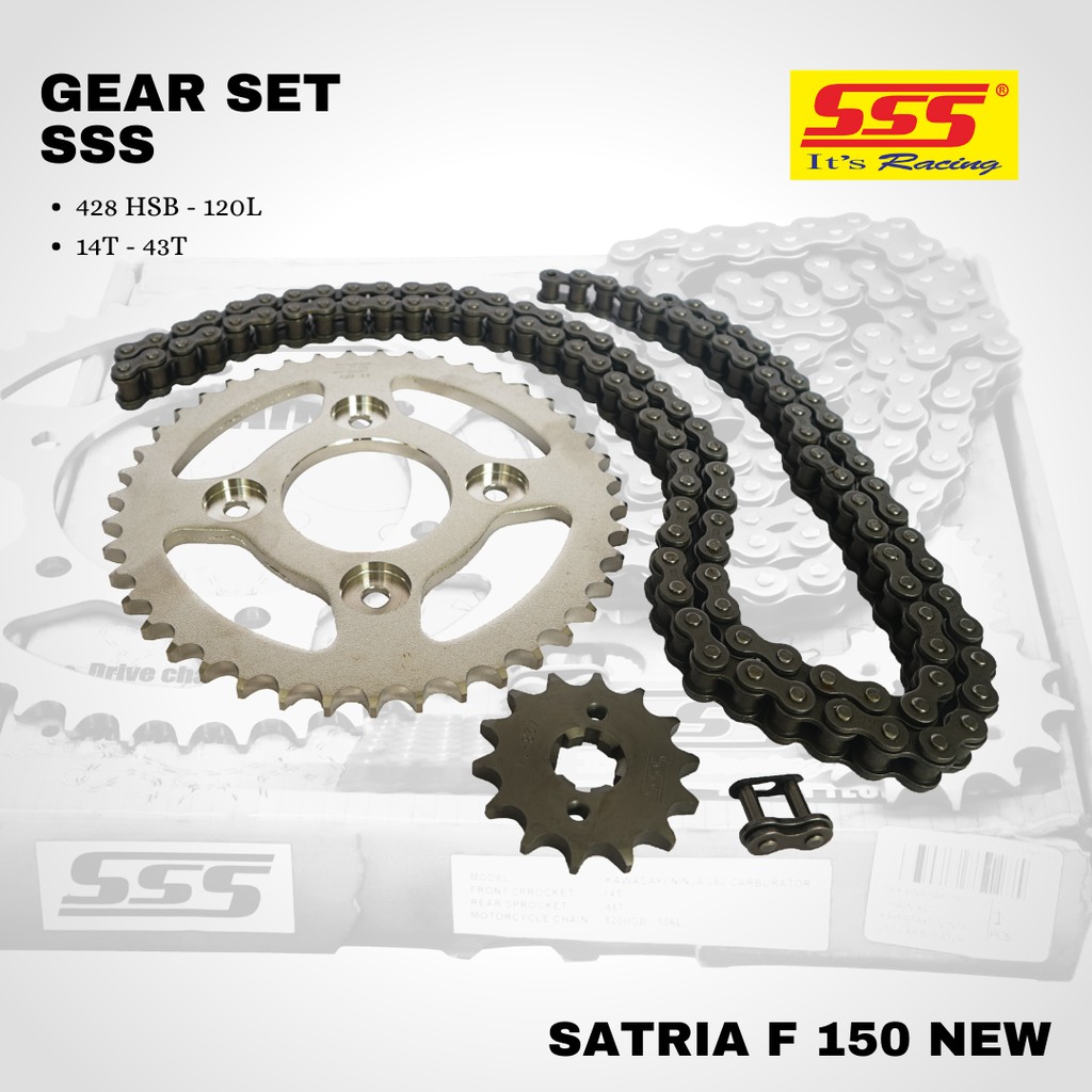 Gear gir set paket sss Satria f150 FU new 428 14 43