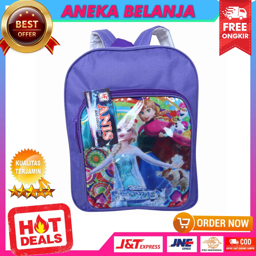 Ready Stock Tas Punggung Khusus Anak Cewek Gambar Kartun Frozen Mini Berkualitas Tas Sekolah PAUD TK