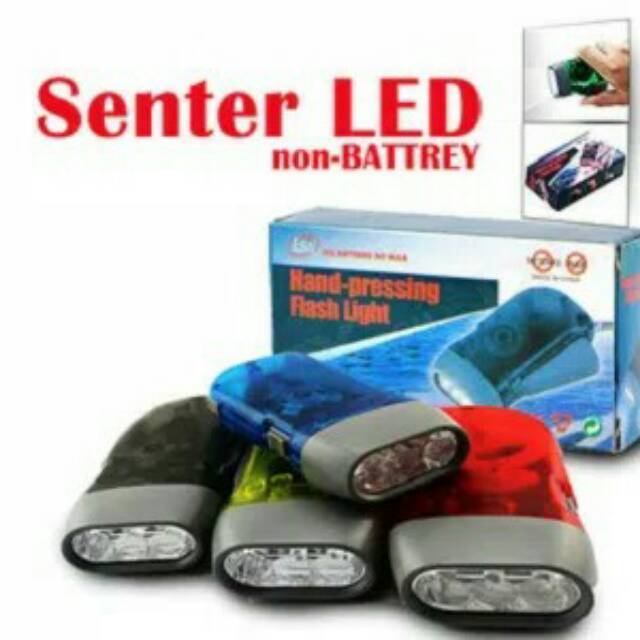 senter pompa tangan LED mini unik tanpa baterai serbaguna