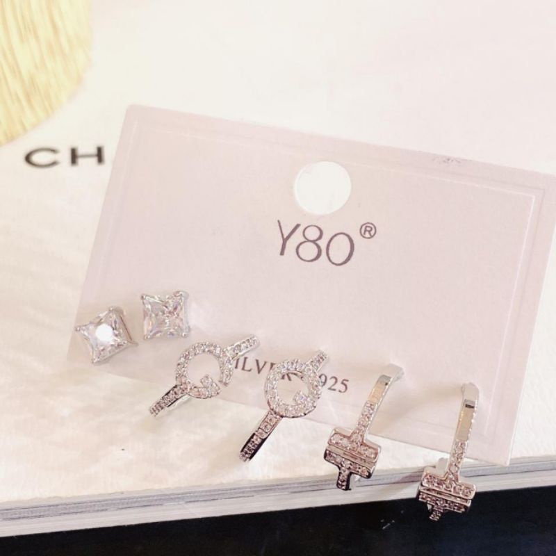 Anting Silver925 Perak Isi 3set Premium Anti Karat anti alergi SA01872