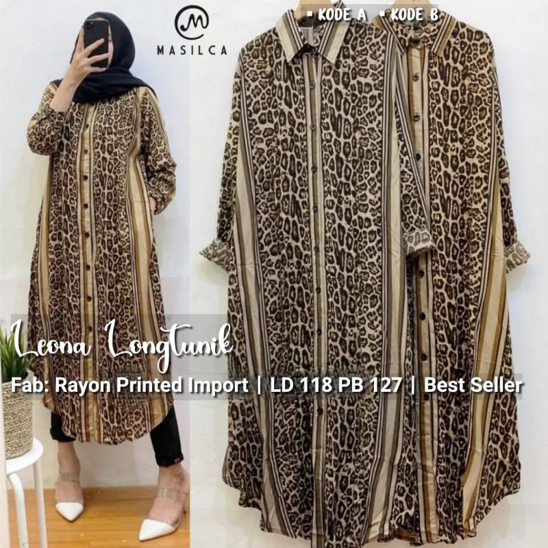 Long Tunik Wanita Model Terbaru Korean Import Leona Long Tunik By Masilca Terbaru Nyaman Dipakai