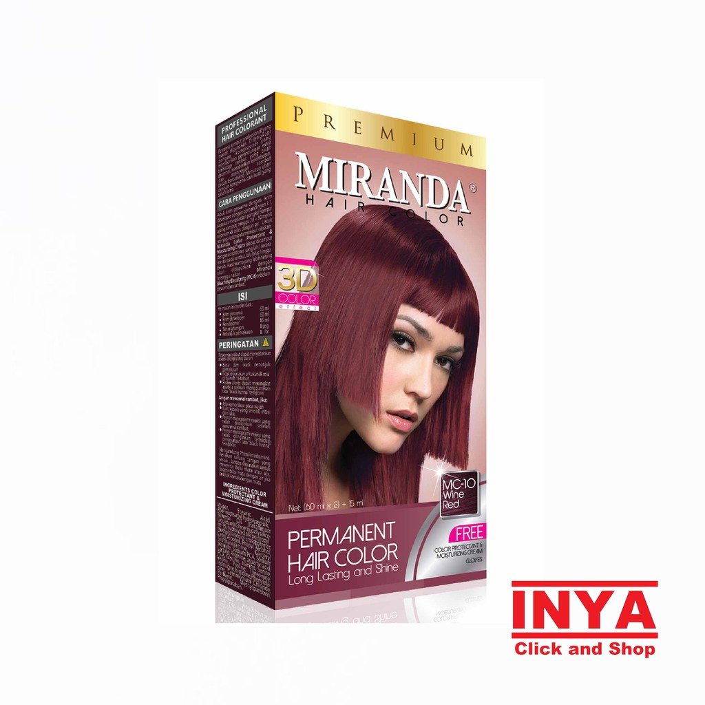 MIRANDA MC-10 WINE RED - Semir Rambut (30mlx2)+10ml - Pewarna Rambut