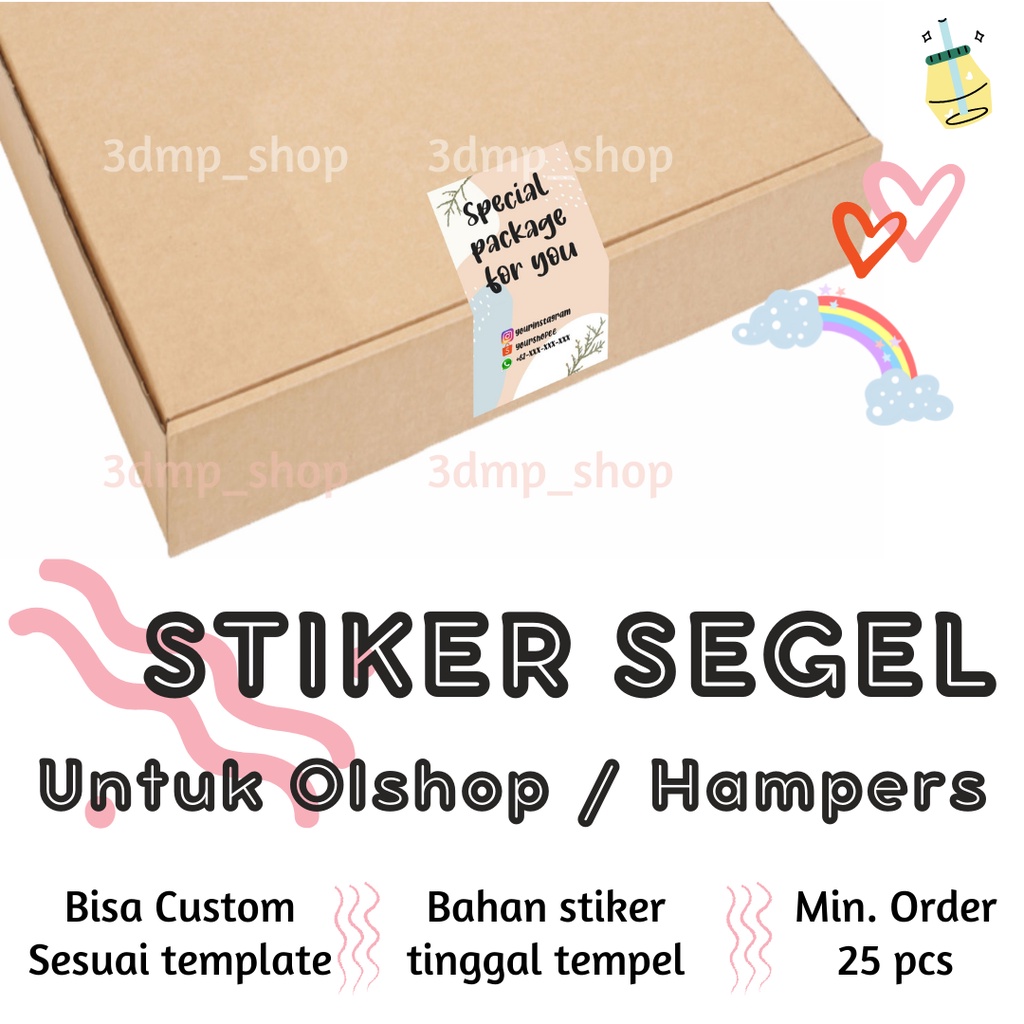 Sticker segel packaging sticker packing sticker box packaging sticker segel custom sticker hampers