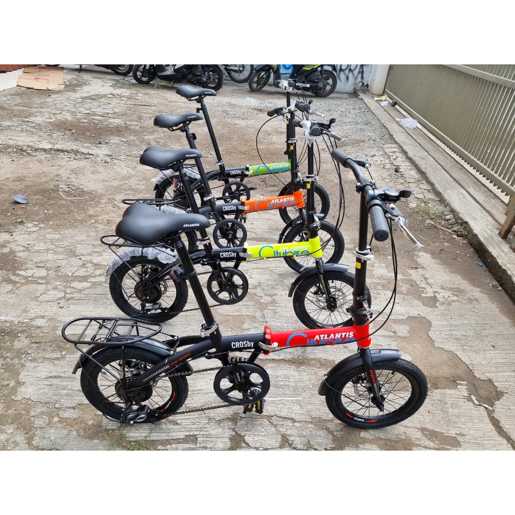 Sepeda Lipat 16 & 20 Atlantis Crossby Cakram 7 Speed Shimano sepeda lipat anak & dewasa Termurahh