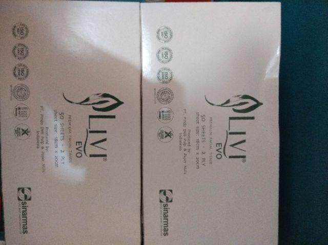 6 Pieces Livi Evo Premium Facial Tissue Box 50 Sheet 2 Ply - Tisu Wajah - Livi