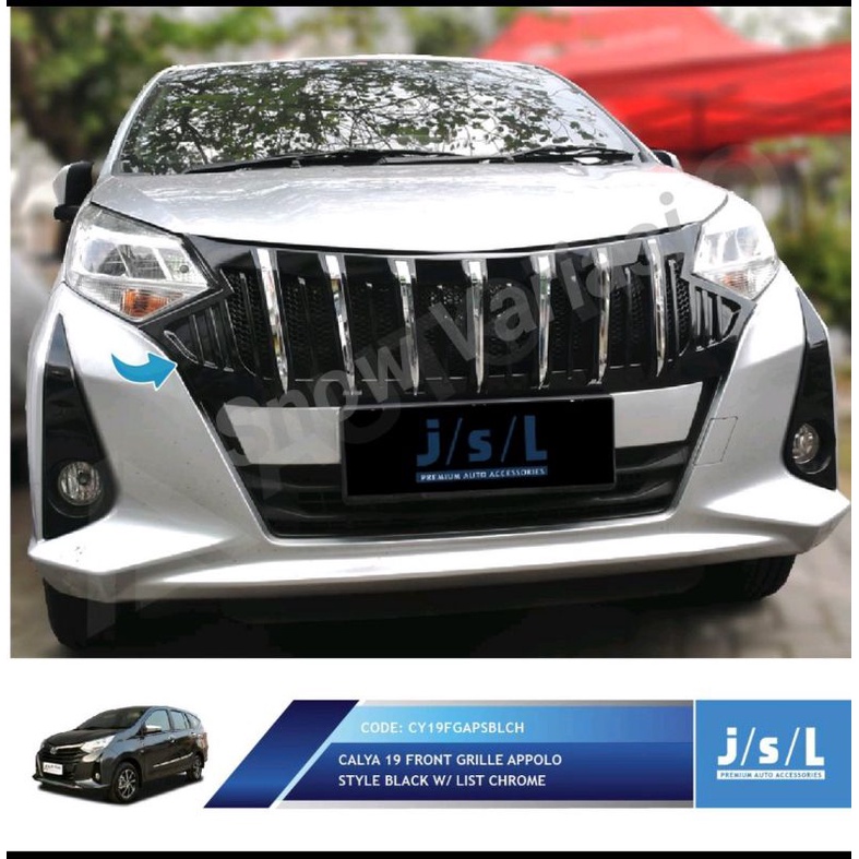 JSL Appolo Grill Depan Calya 19 Front Grille Black Chrome