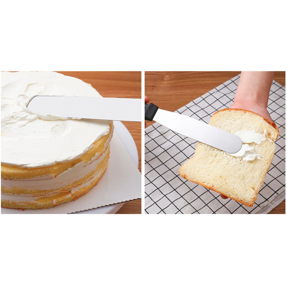 Pisau Kue Krem Roti Spatula Oles Butter Cream Stainlesse Steel Bentuk Lurus