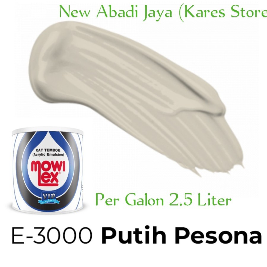 Cat Tembok Interior Mowilex Emulsion VIP E3000 Putih Pesona Per 2.5 L
