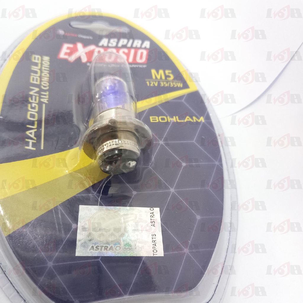 Aspira Bohlam Halogen Exposio Lampu Depan Motor All Season M5 12V 35W Universal Matic Bebek Sport