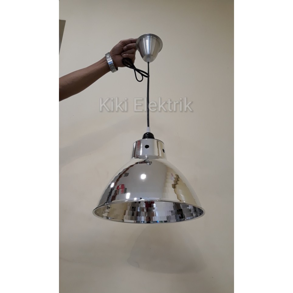Kap Lampu Gantung Industri Kilap Diameter 30 cm + Fitting E27 KOMPLIT