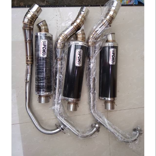 Knalpot pdk oval cincin panjang pendek for all motor 4tk daei 110cc sampai 200cc