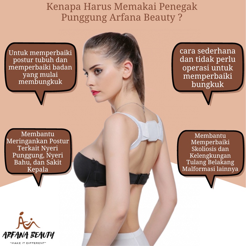 Korset Terapi Penegak Punggung Postur Back Corrector Posture Corrector PUTIH Back Shoulder