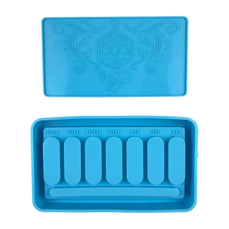 Siy Cetakan Silikon Bentuk Heksagonal Dengan Tutup Untuk Penyimpanan Dadu Resin