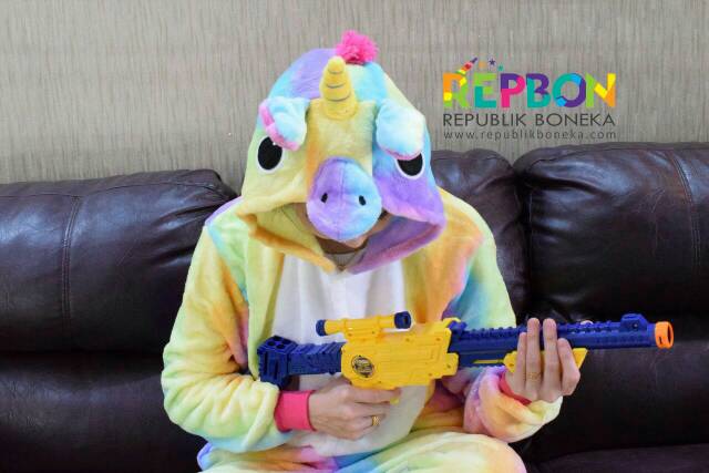 BAJU ONESIE UNICORN RAINBOW KUDA PONY KOSTUM PIYAMA COSPLAY