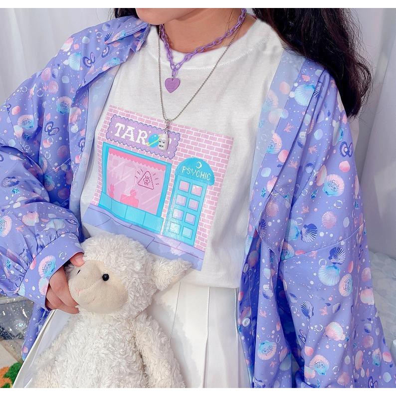 Tshirt Kawaii Aesthetic Tarot place Premium Cotton Combed 24s