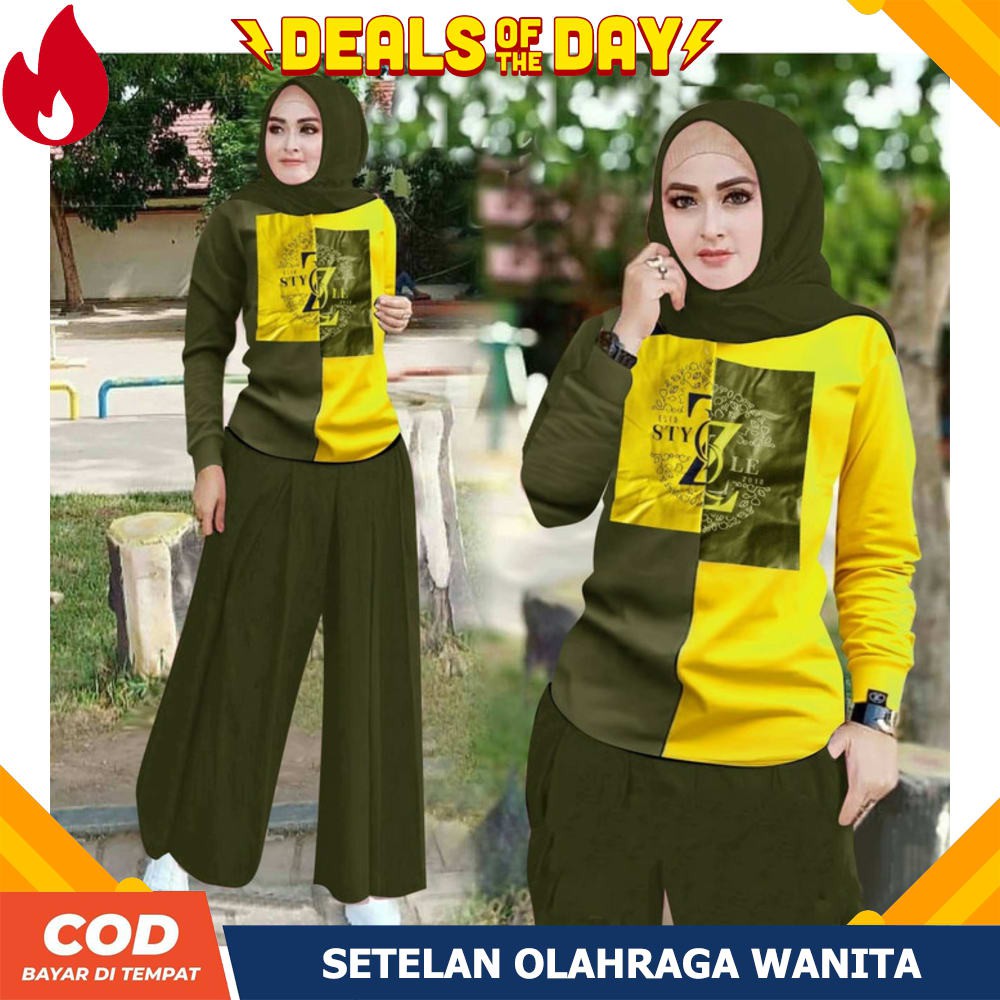 HOT Products ￡♡ SET TRAINING OFF 5666 Atas Bawah Setelan Olahraga Good Quality Baju Muslim Gym Fit