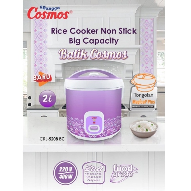 Rice Cooker Magic Com Cosmos 2 Liter CRJ 5208 BC Penanak Nasi