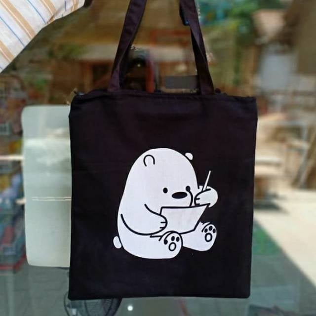 Totebag Tas Wanita Bahan Kanvas motif Lucu